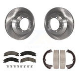 Rear Disc Rotors Ceramic Pads Parking Brake Shoes Kit For Ford E-450 Super Duty