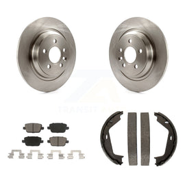 Rear Disc Rotors Ceramic Pads And Parking Shoes Kit For 2008-2009 Volvo S80 FWD