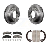 Rear Disc Rotors Ceramic Pads Parking Shoes Kit For Ford E-350 Super Duty E-250