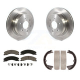Rear Disc Rotors Ceramic Pads & Parking Shoes Kit For 2016-2019 Nissan TITAN XD