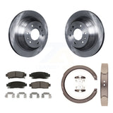 Rear Disc Rotors Ceramic Pads Parking Shoes Kit For Chevrolet GMC Trailblazer XL