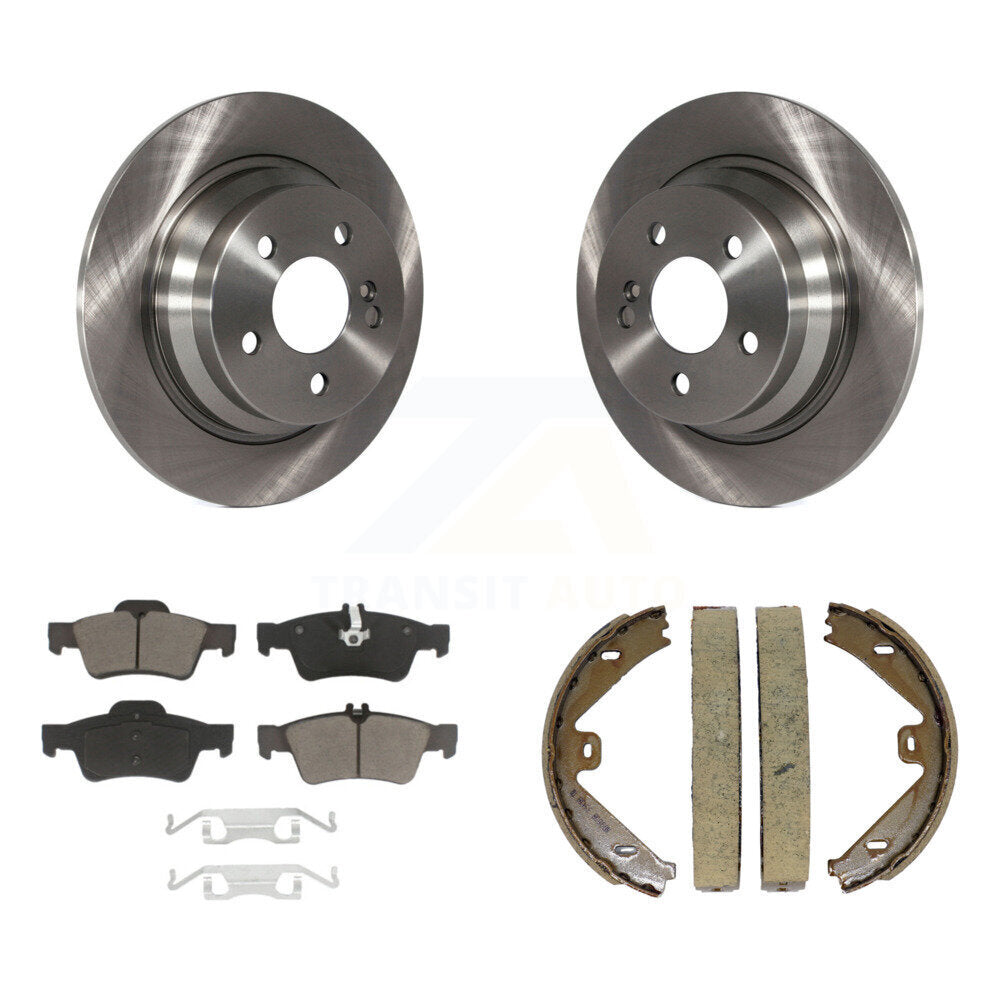 Rear Disc Rotors Ceramic Pads Parking Shoes Kit For 2014-2016 Mercedes-Benz E250
