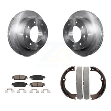 Load image into Gallery viewer, Rear Disc Rotors Ceramic Pads And Parking Brake Shoes Kit For Chevrolet Suburban