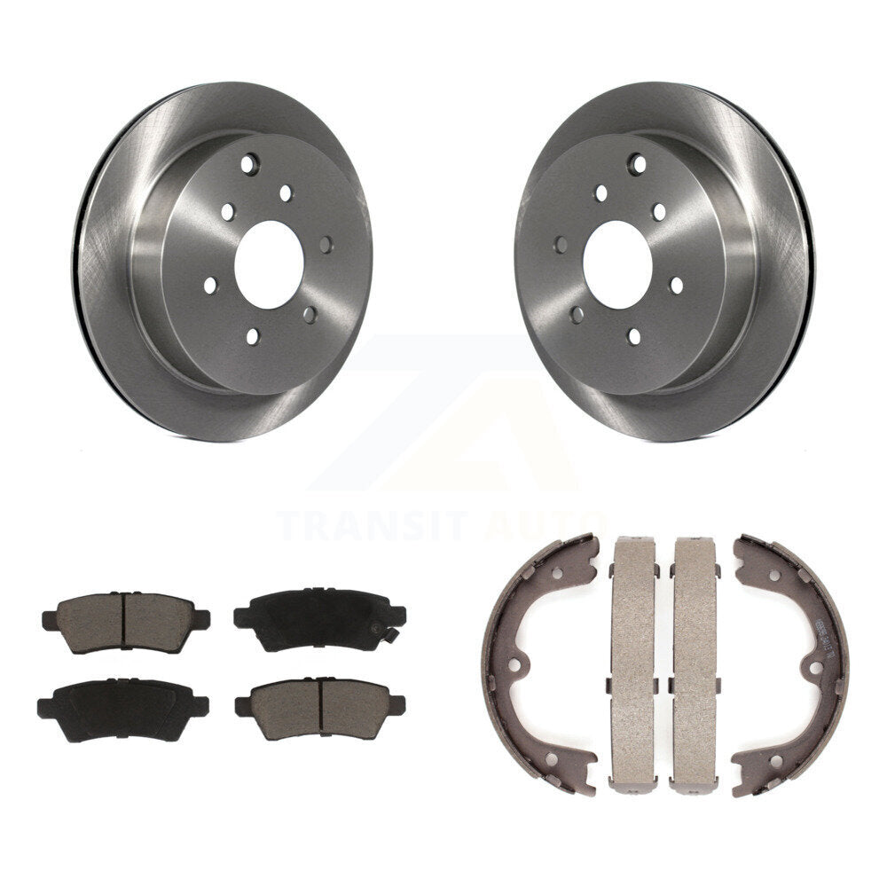 Rear Disc Rotors Ceramic Pads And Parking Shoes Kit For 2006-2007 Nissan Xterra