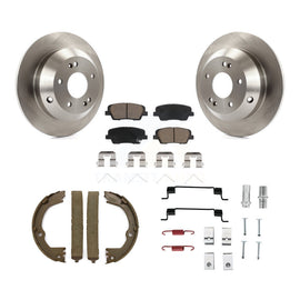 Rear Disc Rotors Ceramic Pads Parking Shoes Hardware Kit For Hyundai Santa Fe XL