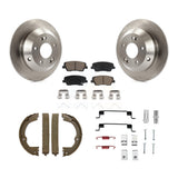 Rear Disc Rotors Ceramic Pads Parking Shoes Hardware Kit For Hyundai Santa Fe XL