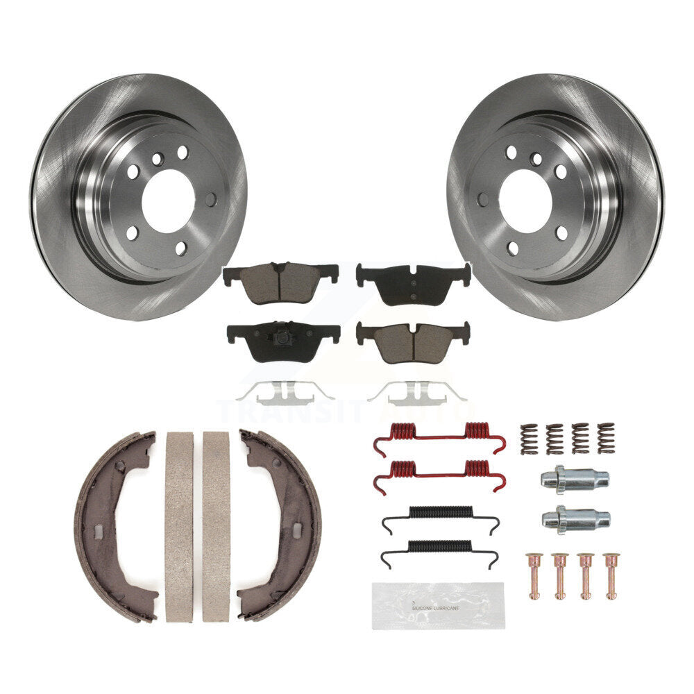 Rear Disc Rotors Ceramic Pads Parking Shoes And Hardware Kit For BMW 320i xDrive