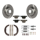 Rear Disc Rotors Ceramic Pads Parking Brake Shoes & Hardware Kit For BMW 428i 3