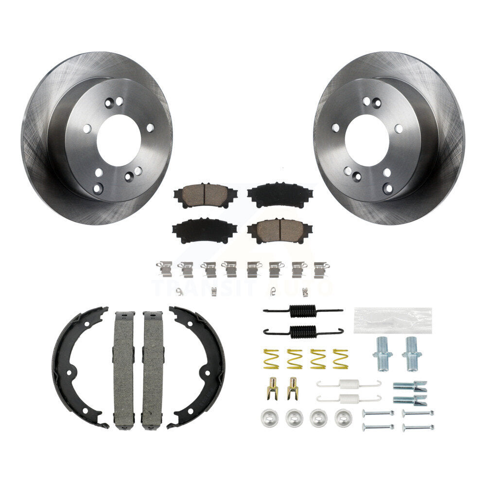 Rear Disc Rotors Ceramic Pads Parking Brake Shoes & Hardware Kit For Lexus IS250