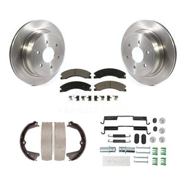 Rear Disc Rotors Ceramic Pads Parking Shoes And Hardware Kit For Nissan TITAN XD