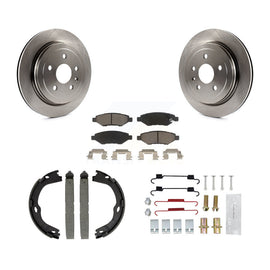 Rear Disc Rotors Ceramic Pads Parking Brake Shoes Hardware Kit For Cadillac CTS
