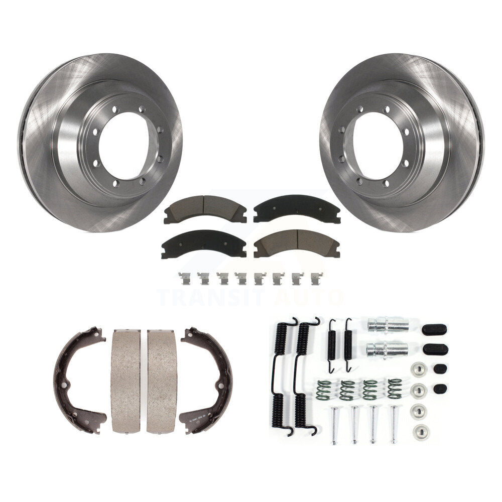 Rear Disc Rotors Ceramic Pads Parking Brake Shoes And Hardware Kit For