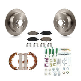 Rear Disc Rotors Ceramic Pads Parking Shoes Hardware Kit For 09-16 Toyota Venza