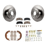 Rear Disc Rotors Ceramic Pads Parking Shoes Hardware Kit For Lexus Toyota Camry