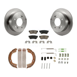 Rear Disc Rotors Ceramic Pads Parking Shoes Hardware Kit For Hyundai Sonata 2.4L