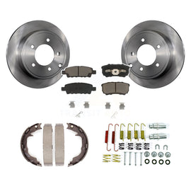 Rear Disc Rotors Ceramic Pads Parking Shoes Hardware Kit For Jeep Chrysler Dodge