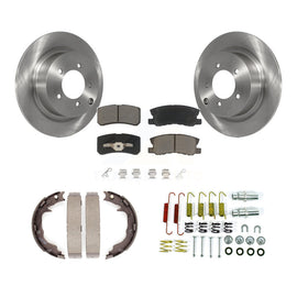 Rear Disc Rotors Ceramic Pads Parking Shoes & Hardware Kit For Jeep Chrysler 200