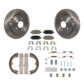 Rear Disc Rotors Ceramic Pads Parking Shoes Hardware Kit For Nissan Murano Quest