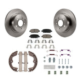 Rear Disc Rotors Ceramic Pads Parking Shoes Hardware Kit For INFINITI Nissan G37