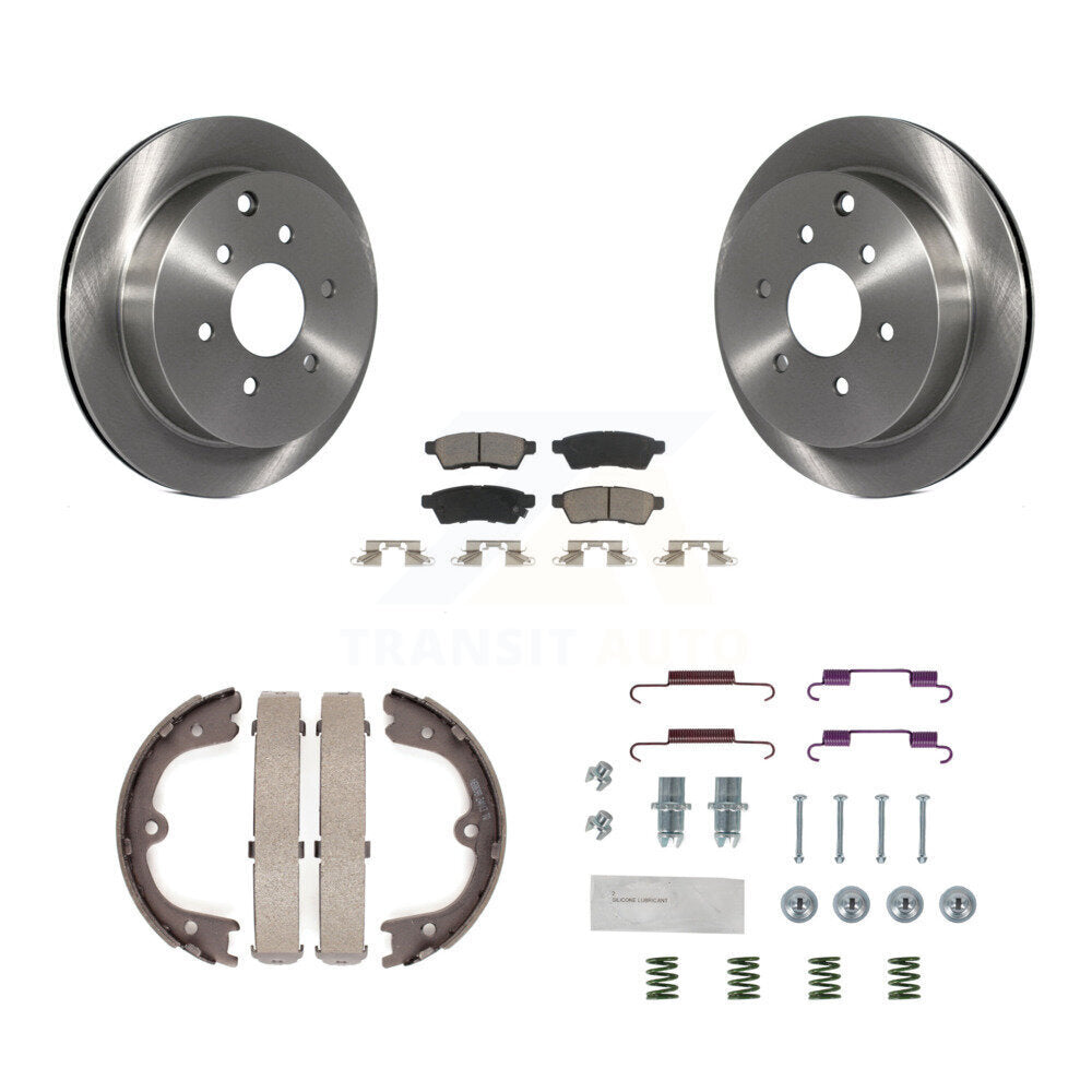 Rear Disc Rotors Ceramic Pads Parking Shoes And Hardware Kit For Nissan Frontier