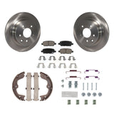 Rear Disc Rotors Ceramic Pads Parking Shoes Hardware Kit For INFINITI G35 Nissan