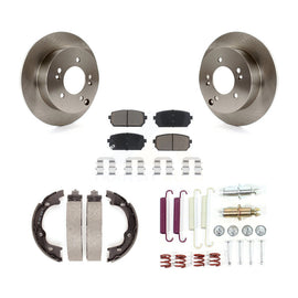 Rear Disc Rotors Ceramic Pads Parking Shoes Hardware Kit For 2007-2010 Kia Rondo
