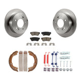 Rear Disc Rotors Ceramic Pads Parking Shoes Hardware Kit For Hyundai Tucson Kia