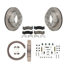 Load image into Gallery viewer, Rear Disc Rotors Ceramic Pads Parking Brake Shoes And Hardware Kit For