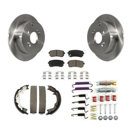 Rear Disc Rotors Ceramic Pads Parking Shoes Hardware Kit For Hyundai Accent Kia
