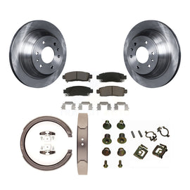 Rear Disc Rotors Ceramic Pads Parking Shoes Hardware Kit For Chevrolet GMC Envoy