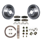 Rear Disc Rotors Ceramic Pads Parking Shoes Hardware Kit For Chevrolet GMC Envoy