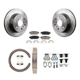 Rear Disc Rotors Ceramic Pads Parking Shoes Hardware Kit For Chevrolet GMC 1500