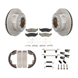 Rear Disc Rotors Ceramic Pads Parking Shoes Hardware Kit For Ford F-450 Super IC