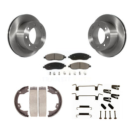 Rear Disc Rotors Ceramic Pads Parking Shoes & Hardware Kit For Ford F-350 Super