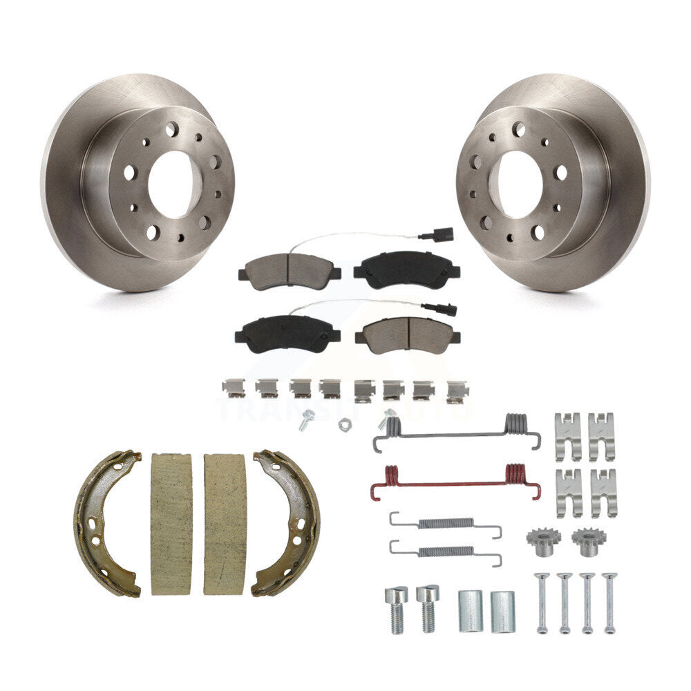 Rear Disc Rotors Ceramic Pads Parking Shoes Hardware Kit For Ram ProMaster 2500