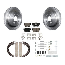 Load image into Gallery viewer, Rear Disc Rotors Ceramic Pads Parking Shoes &amp; Hardware Kit For Honda CR-V Acura
