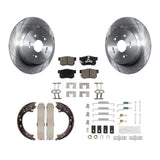 Rear Disc Rotors Ceramic Pads Parking Shoes & Hardware Kit For Honda CR-V Acura