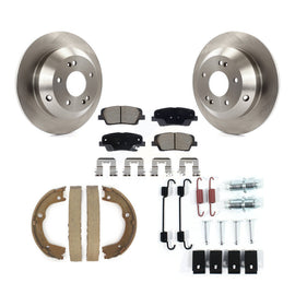Rear Disc Rotors Ceramic Pads Parking Shoes & Hardware Kit For Hyundai Santa Fe