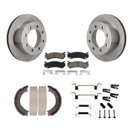 Rear Disc Rotors Ceramic Pads Parking Shoes Hardware Kit For Chevrolet Silverado