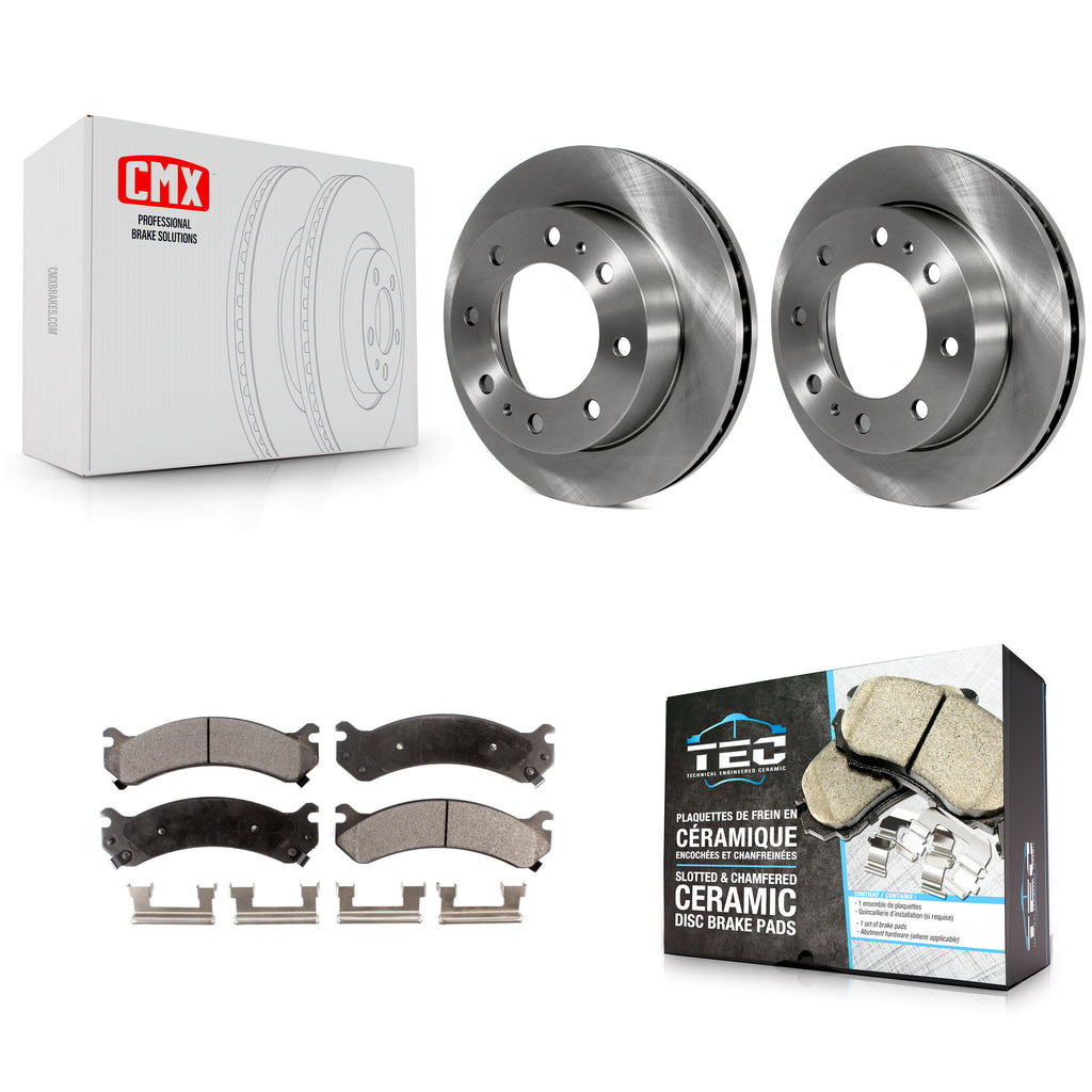 Front Brake Rotor Ceramic Pad Kit For Chevrolet Silverado 2500 HD GMC Express H2