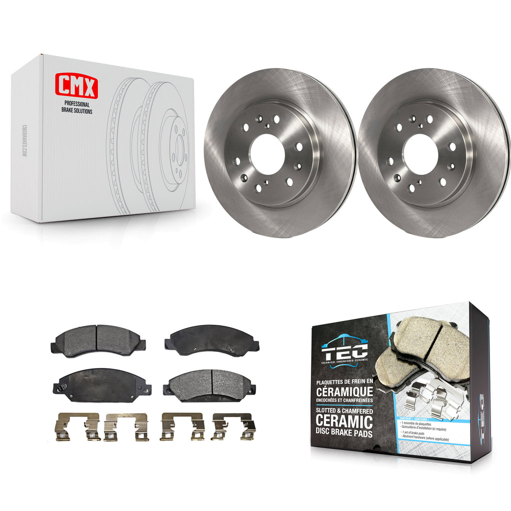 Front Brake Rotor Ceramic Pad Kit For Chevrolet Tahoe GMC Suburban 1500 Yukon XL