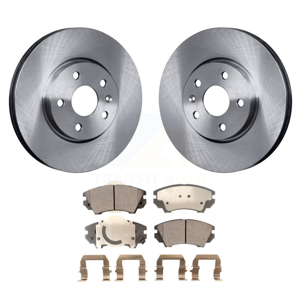 Front Disc Brake Rotors And Ceramic Pad Kit For 2010-2015 Chevrolet Camaro LT LS