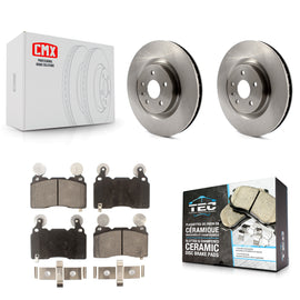 Front Disc Brake Rotors And Ceramic Pads Kit For Chevrolet Camaro SS
