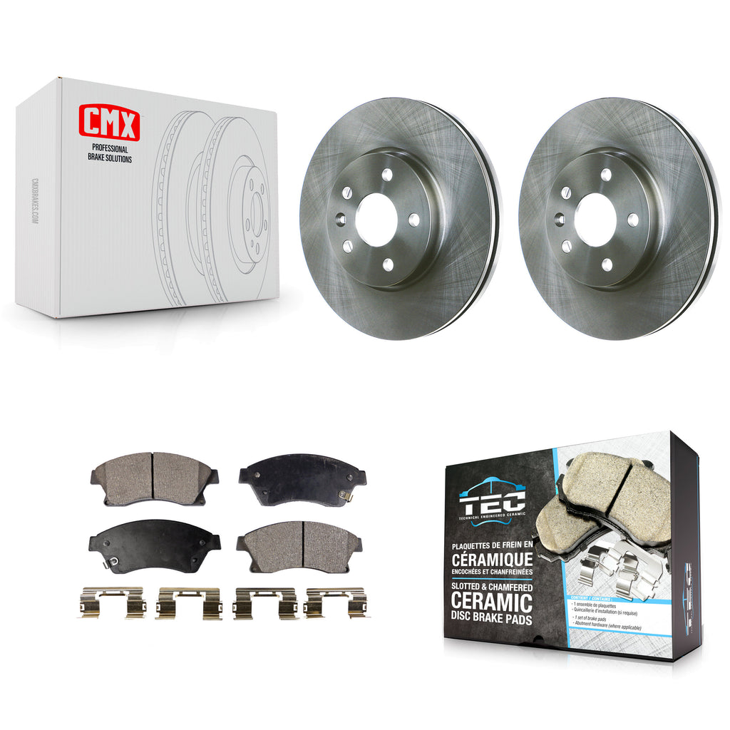 Front Disc Brake Rotors And Ceramic Pads Kit For Chevrolet Cruze Sonic Limited