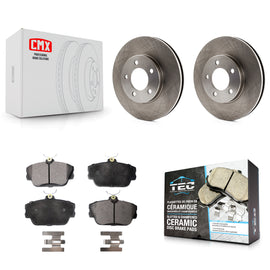 [Front] 1994-1995 Ford Taurus SHO Premium OE Brake Rotors & Ceramic Pads Kit For Max Braking