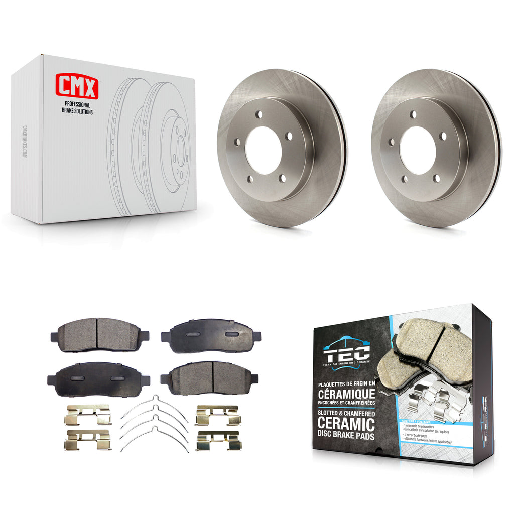 [Front] 2004 Ford F-150 4WD With 5 Lug Wheels Premium OE Brake Rotors & Ceramic Pads Kit For Max Braking