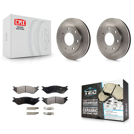 Front Disc Brake Rotors And Ceramic Pad Kit For Ford F-150 F-250 HD Heritage 4WD