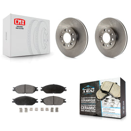 [Front] 1999-2003 Ford Windstar Premium OE Brake Rotors & Ceramic Pads Kit For Max Braking