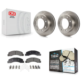 Front Disc Brake Rotor Ceramic Pad Kit For Ford F-250 Super Duty F-350 Excursion