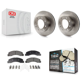 Front Disc Brake Rotors And Ceramic Pads Kit For Ford F-250 Super Duty F-350